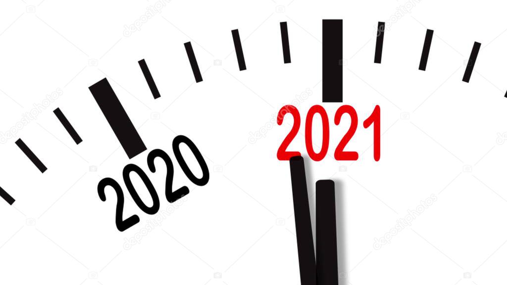 New Year 2021 Clock. Clock countdown to 2021.