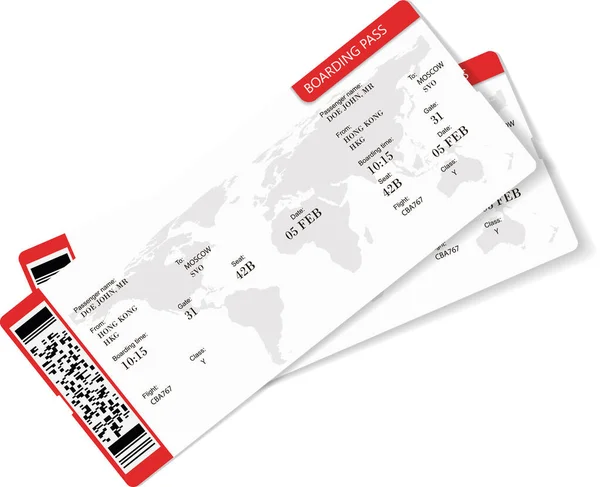 Vector illustration of two boarding pass. — Stock Vector