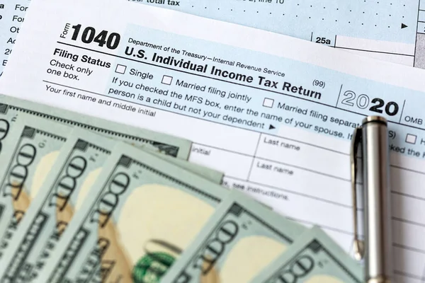 Verenigde Staten federale inkomstenbelasting aangifte formulier 1040. — Stockfoto