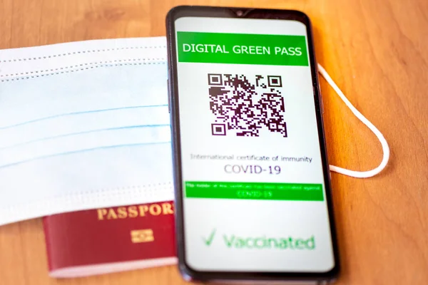 Digital Green Pass-concept — Stockfoto