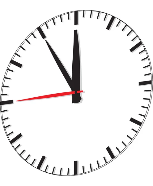 Horloge isolée sur fond blanc — Image vectorielle
