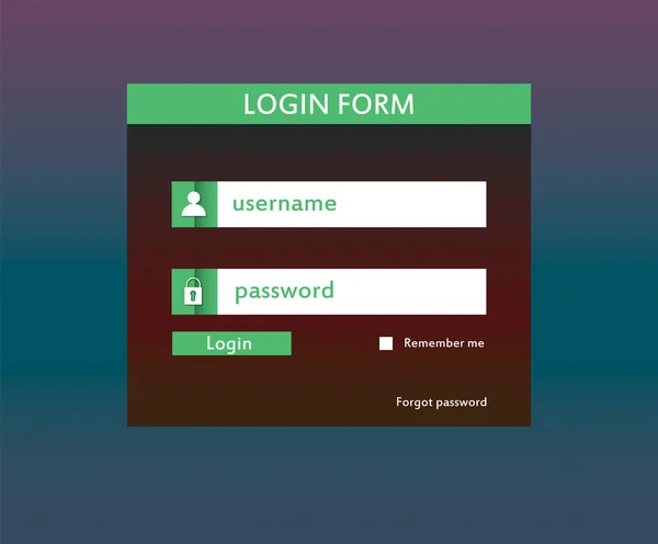 Modern login form for website — Stock Vector