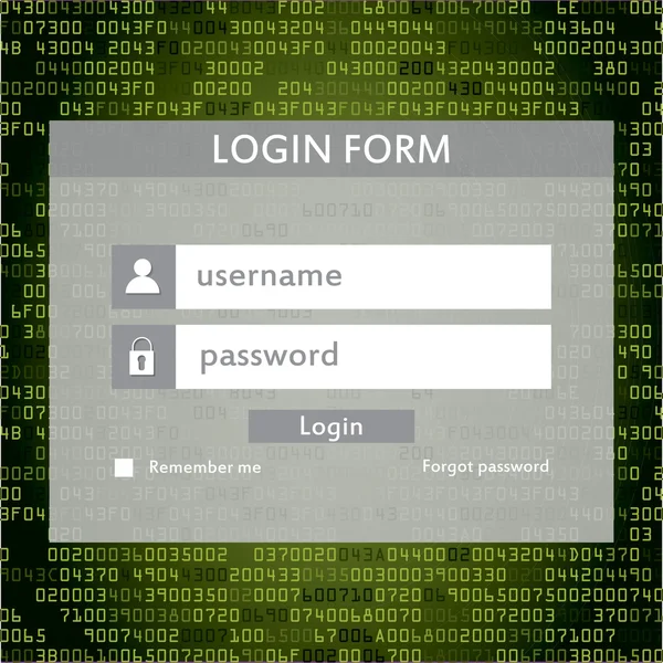 Moderna login-formuläret för webbplats — Stock vektor