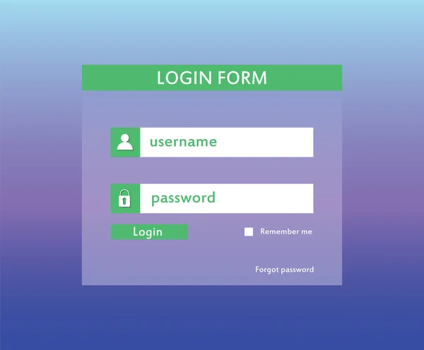 Modern login form for website — Stok Vektör