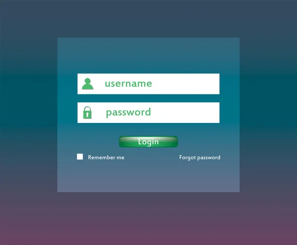 Formulario de inicio de sesión moderno para sitio web — Vector de stock