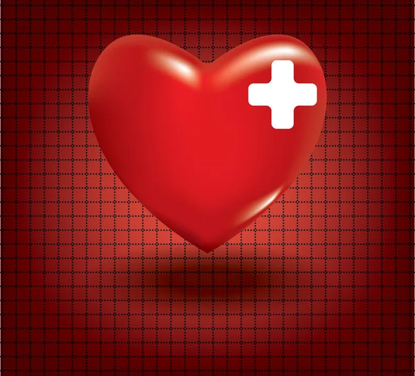 Concepto de problema médico con el corazón — Vector de stock