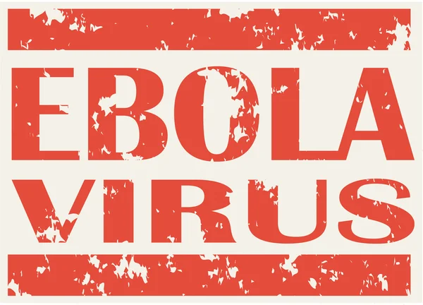 Ilustración de sello rojo con palabras Virus del Ébola — Vector de stock