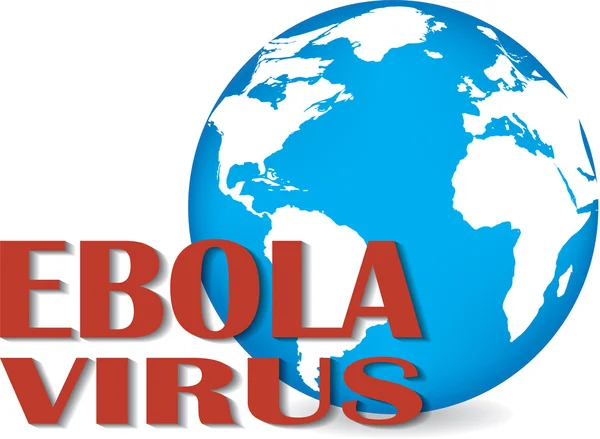 Terra com palavras vírus Ebola — Vetor de Stock