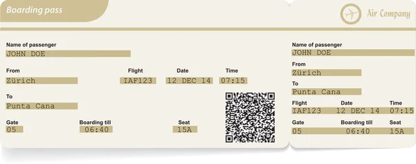 Вариант посадочного талона — стоковый вектор
