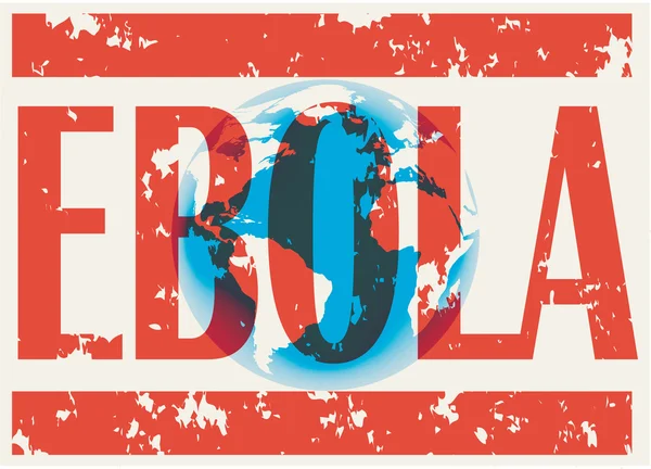 Terra com palavras vírus Ebola — Vetor de Stock