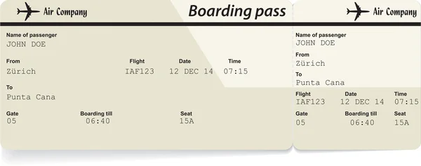 Vektor billede af flyselskab boardingkort billet – Stock-vektor