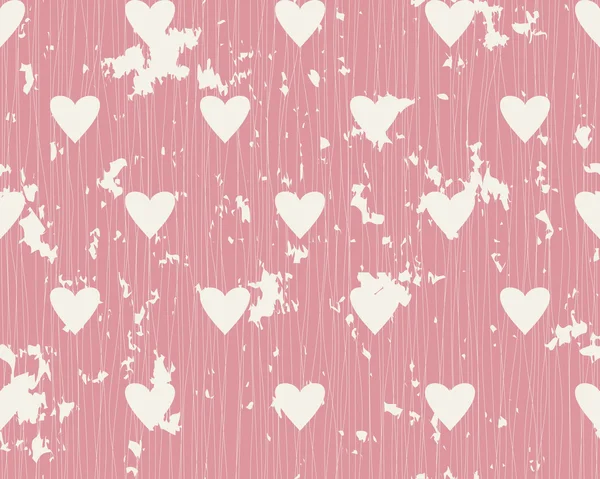 Fondo sin costuras con líneas y corazones — Vector de stock