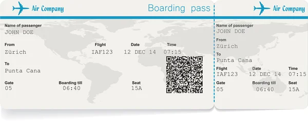 Vector afbeelding van luchtvaartmaatschappij boarding pass ticket — Stockvector