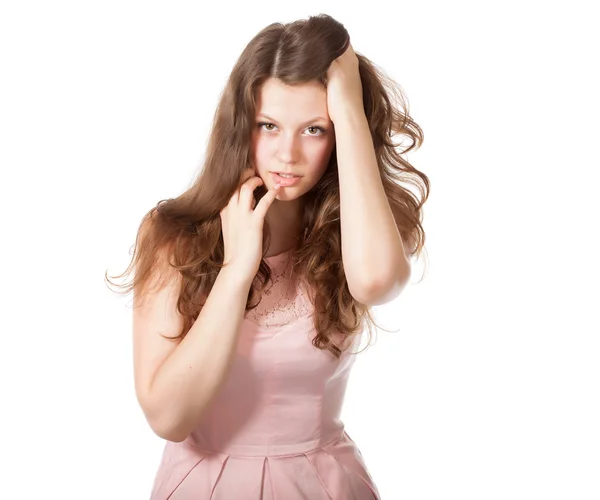 Attractive surprised excited smile teenage girl — Stock Photo, Image