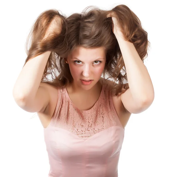 Attractive surprised excited smile teenage girl — Stock Photo, Image