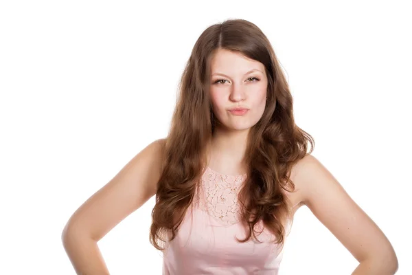 A smiling woman in studio — Stock Photo, Image