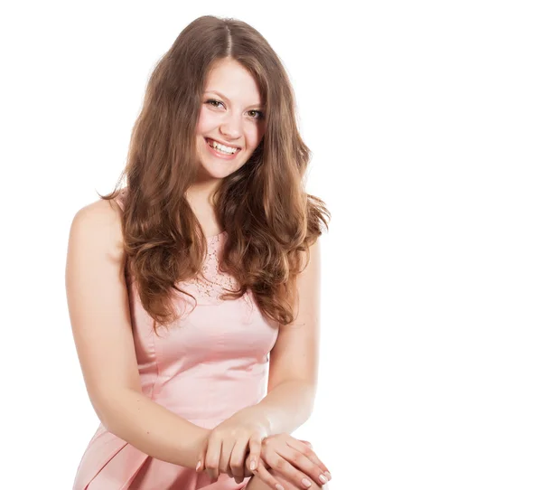 Una mujer sonriente en el estudio — Foto de Stock