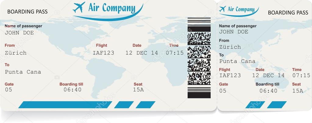 Vector image of airline boarding pass ticket