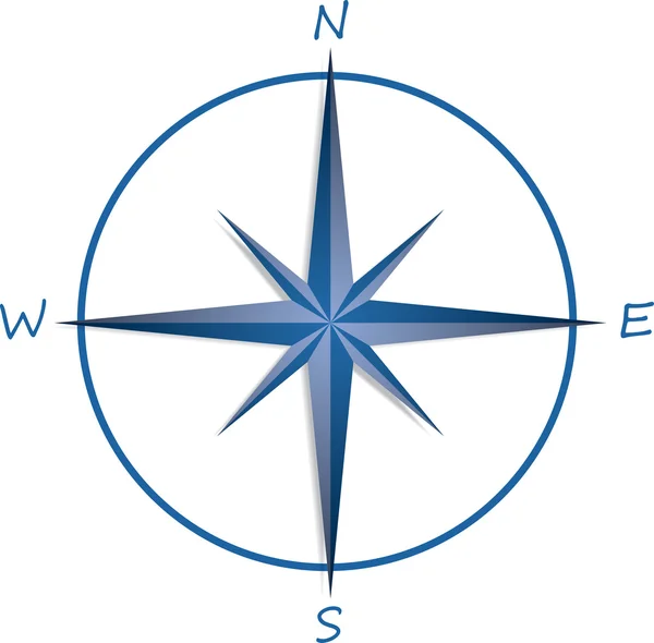 Kompas Rose op witte achtergrond — Stockvector