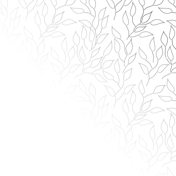 Zwart-wit achtergrond met bladeren — Stockvector
