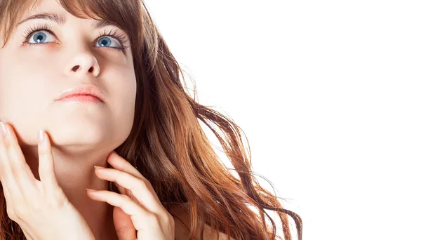 Portrait of young beautiful brunette woman — Stock Photo, Image