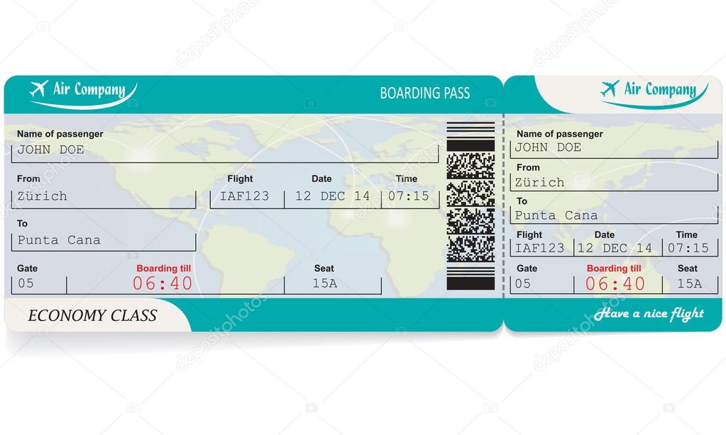 Pattern of airline boarding pass ticket