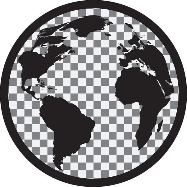 Icona del globo bianco e nero — Vettoriale Stock