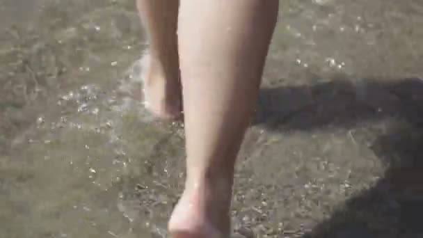 Wandelen op het strand — Stockvideo