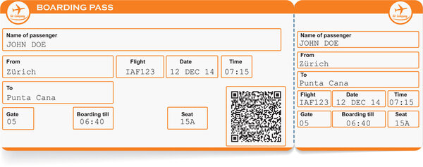 Pattern of airline boarding pass ticket