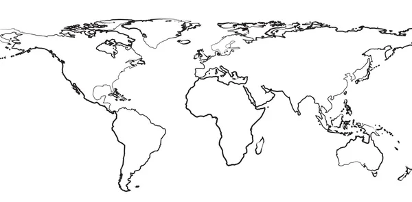 Schema della mappa del mondo su sfondo bianco — Vettoriale Stock