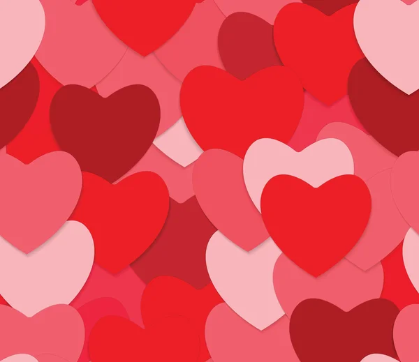 Kesintisiz aşk arka plan kırmızı kalpler ile — Stok Vektör