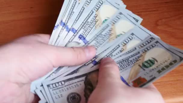 UltraHD vídeo de contar dinheiro — Vídeo de Stock