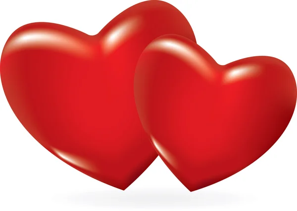 Deux cœurs rouges — Image vectorielle