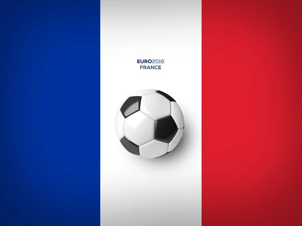 A soccer ball on a France flag. — Stock Photo, Image