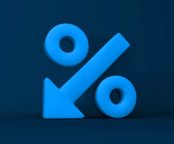 Blue 3d sale sign with percentage icon, concept for sales campaigns.