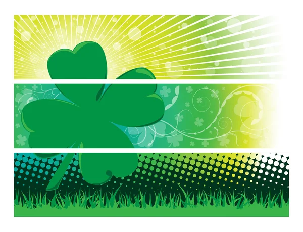 Clover Banners — Stock Vector
