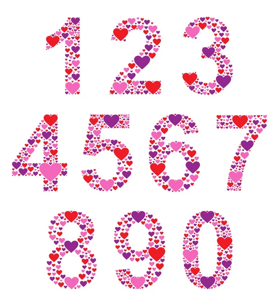Hearty Numbers — Stock Vector