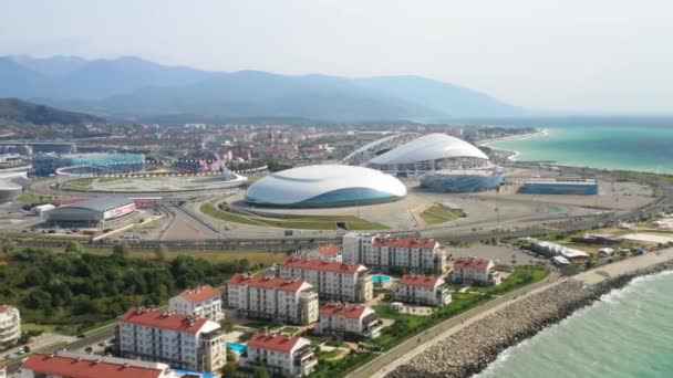 Yukarıdan Sochi Olimpiyat Parkı, Adler, Rusya — Stok video