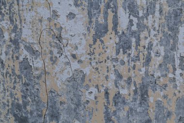 Çürümüş dokusu ve Sorunlu Geçmişler için Görünür Çatlakları olan Yaşlanmış Beton Duvar