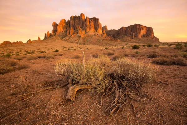 End of the day in superstition mountains arizona — ストック写真