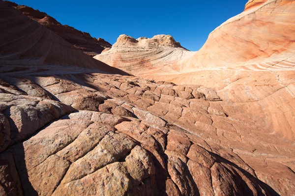 Erosie van het kalksteen aan het eind van de coyote butte wildernis: gebied — Stockfoto