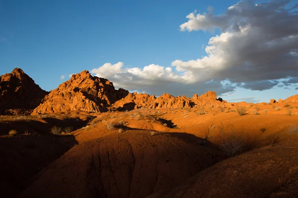 Sunset over the desert in the valley of fire nevada usa — Stock Photo, Image