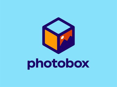 Fotoğraf endüstrisinde modern profesyonel logo fotoğraf kutusu.