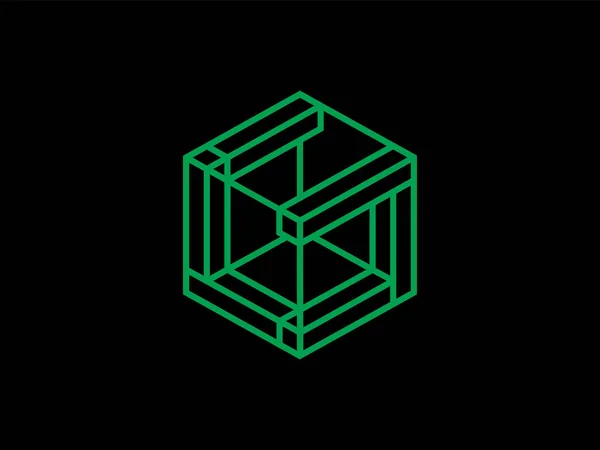 Moderno Logo Professionale Monogramma Stile Geometrico — Vettoriale Stock