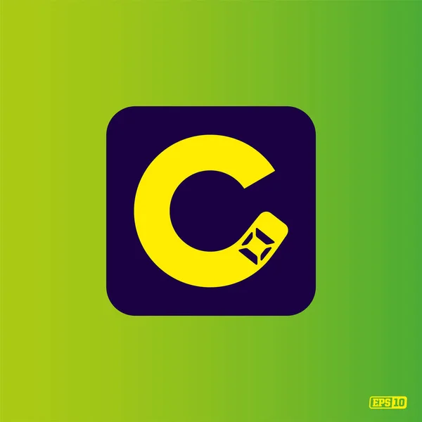 Logo Profesional Moderno Monograma Tema Verde Amarillo — Archivo Imágenes Vectoriales