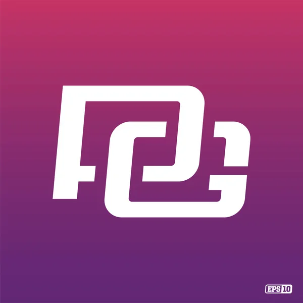 Logo Profesional Moderno Monograma Tema Púrpura — Archivo Imágenes Vectoriales