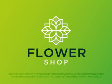 Çiçekçi için modern profesyonel logo ya da yeşil temalı çiçekçi salonu.