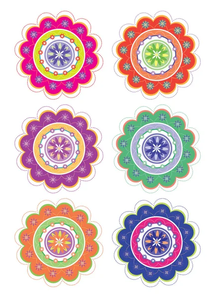 Ensemble de motifs floraux — Image vectorielle