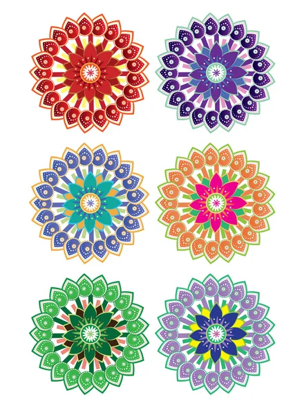 Ensemble de motifs floraux — Image vectorielle