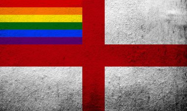 İngiltere Gökkuşağı LGBT gurur bayrağı. Grunge arkaplanı